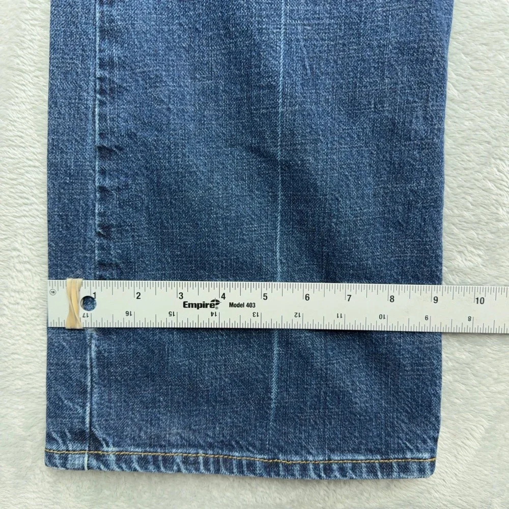 Mavi Jeans Men 33x34 Blue 597 Mitch Flare Low Rise Denim Pants Whiskered Creased
